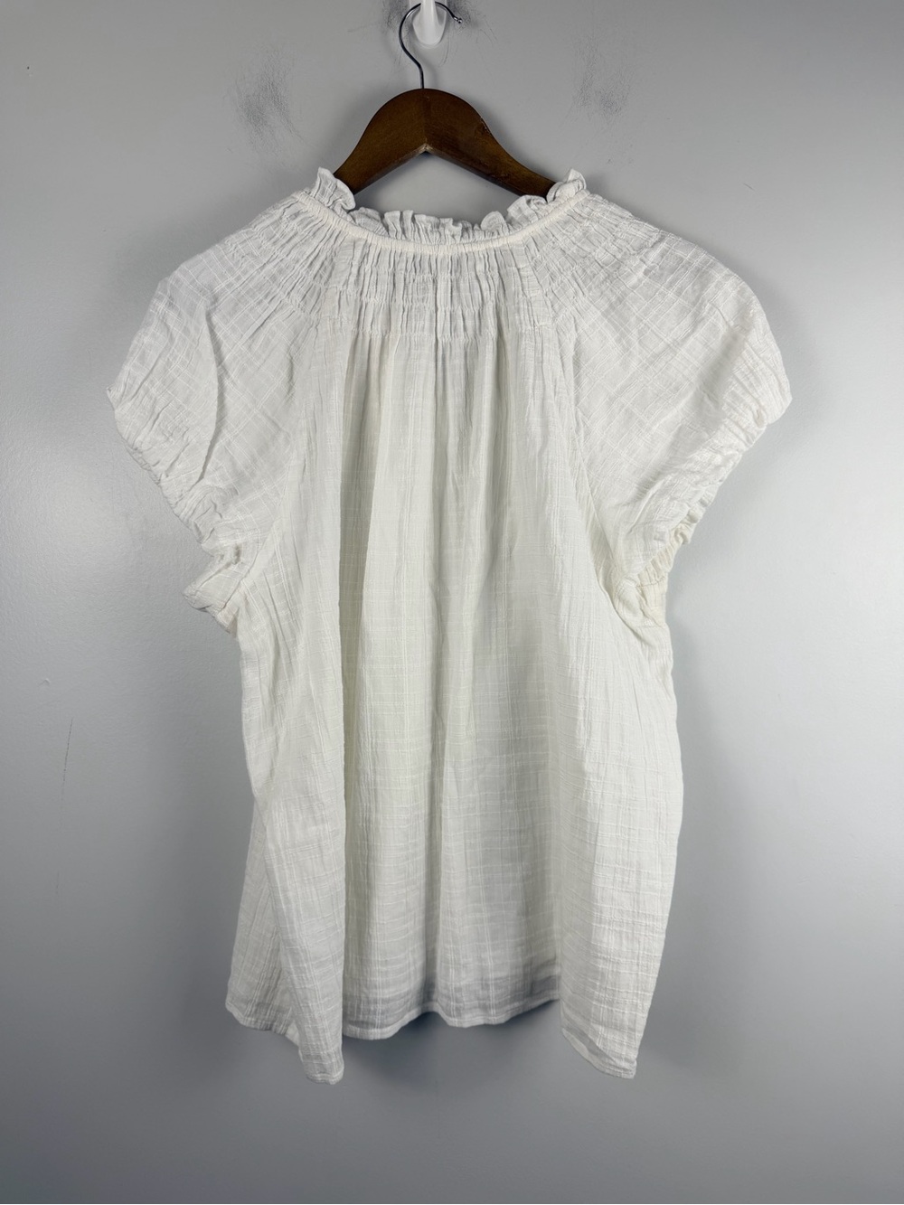 J. Crew Smocked-neck top in textured gauze size xl - Picture 8 of 8